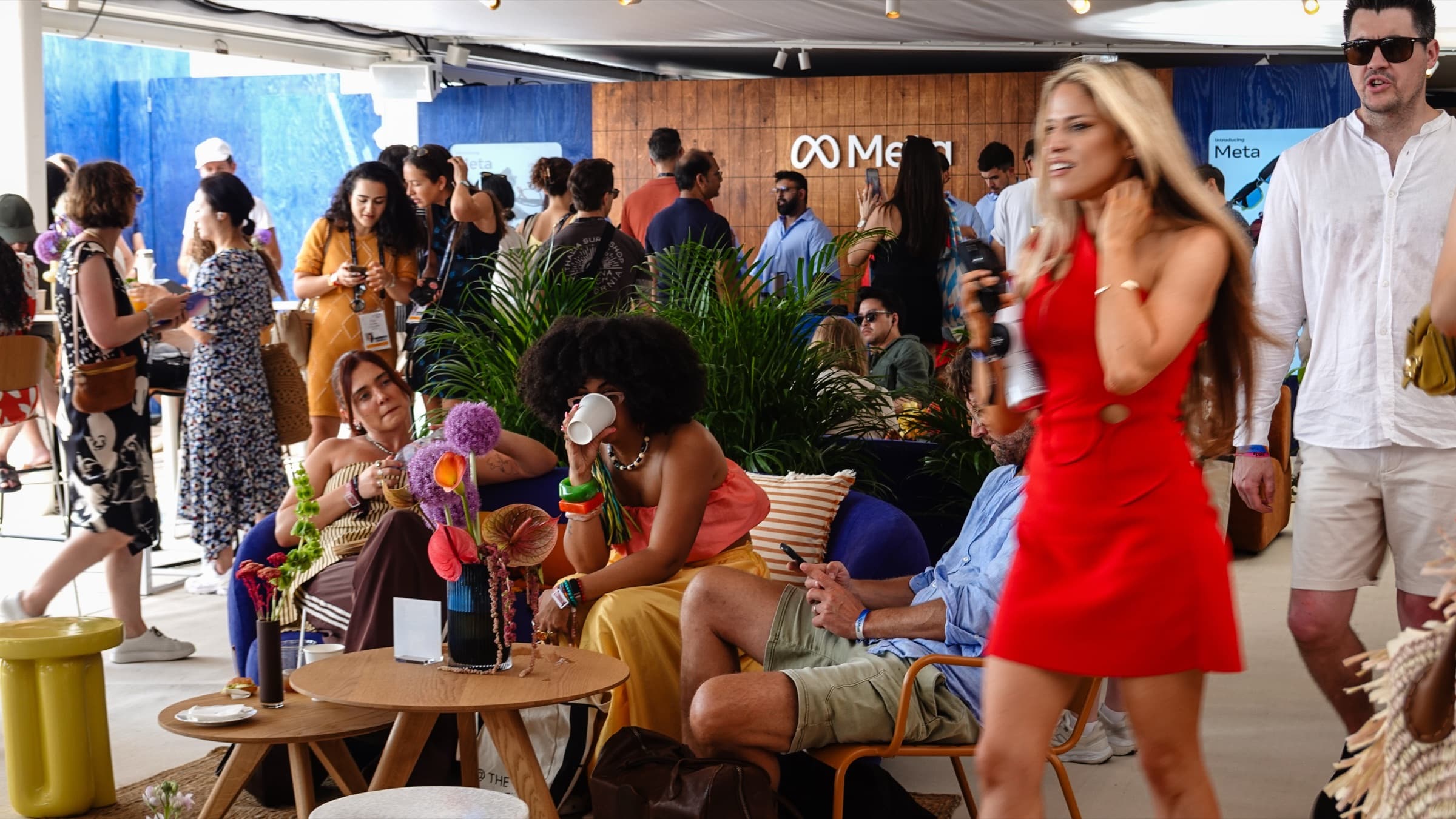 Inside the Meta Beach activation at Plage Barrière Le Majestic, Cannes Lions 2026.